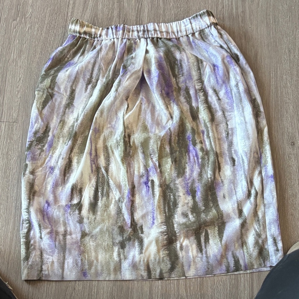 Chico's Artistic Pencil Skirt in Purple and Green